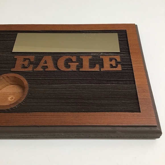 Vintage Eagle Wood Wall Plaque Award Trophy Golf Ball Holder First Eagle Blank - Picture 7 of 12